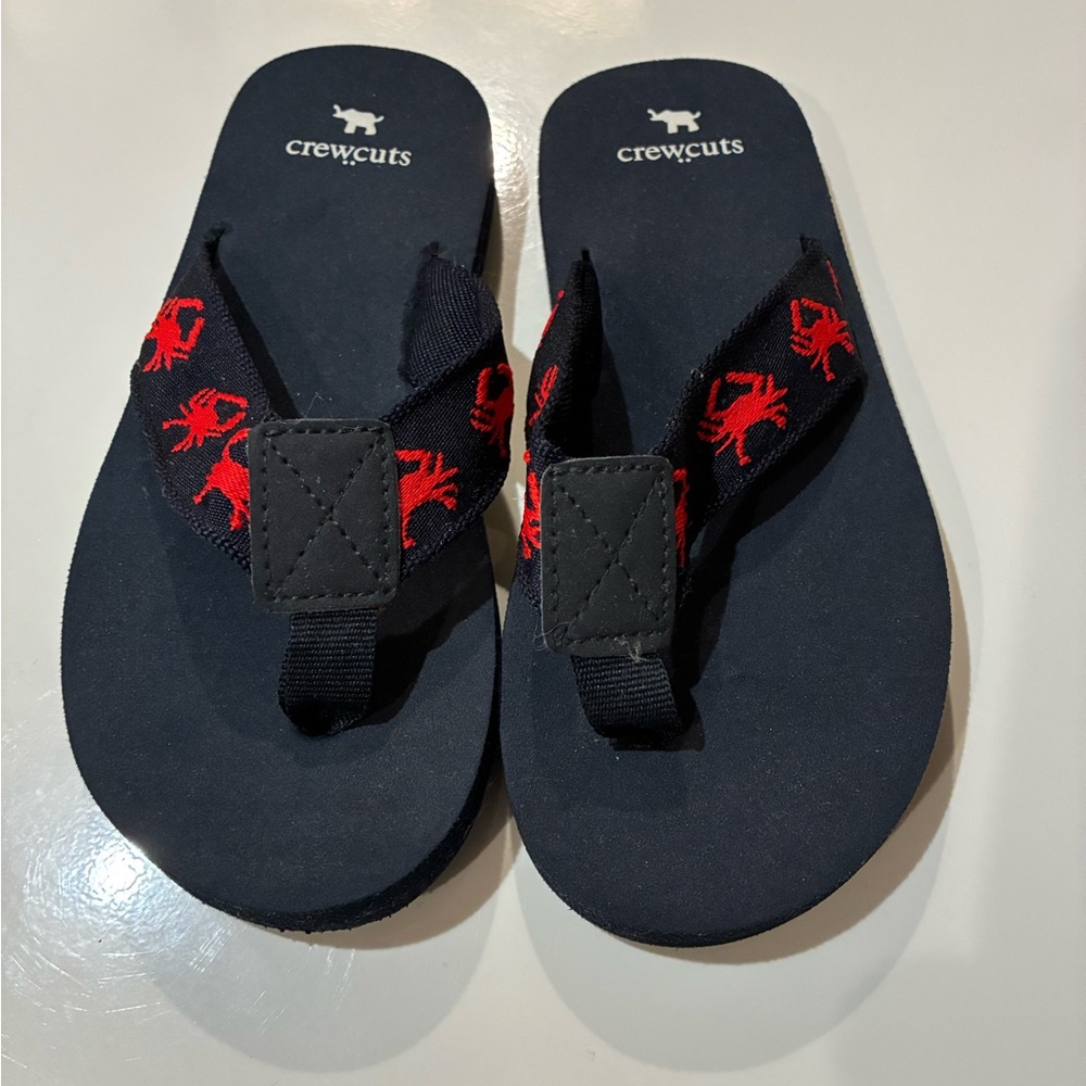 Crewcuts flip flops with Red Crab Pattern (New without tags)